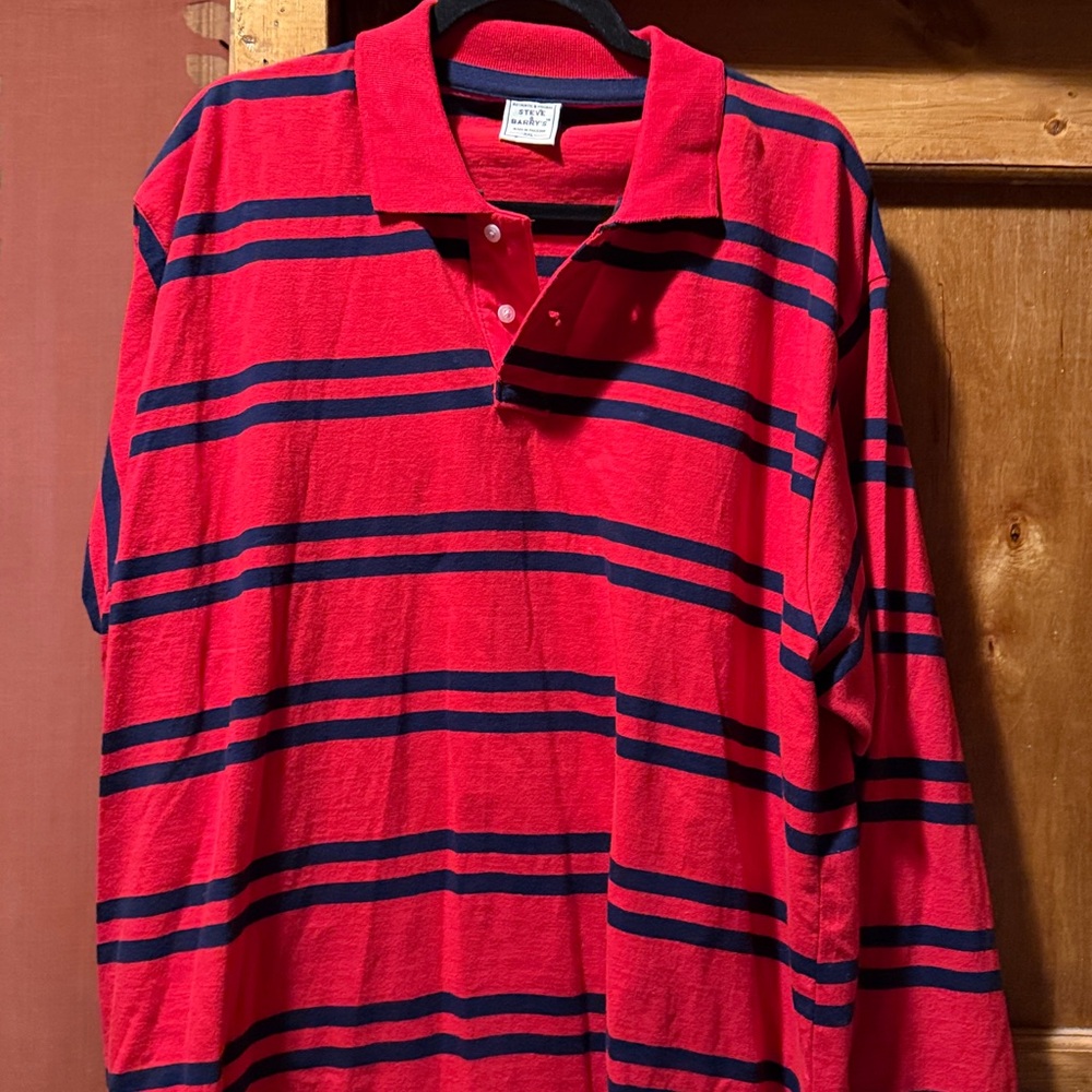 Steve & Barry's Red Polo with Navy Stripes